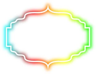 rainbow neon frame cyberpunk style element design