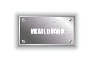 realistic metal board. screwed, full editable metal plate vector art