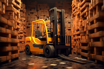 Supply chain representation with a forklift