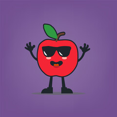 ector cartoon, character, and mascot of a Apple