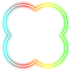 rainbow neon frame cyberpunk style element design