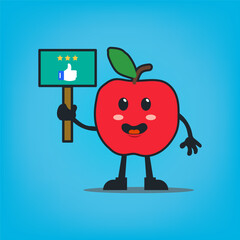 ector cartoon, character, and mascot of a Apple