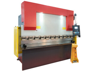 Hydraulic Press Brake isolated on white background with Clipping Path.