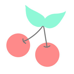 cherry on a white background