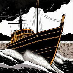 ship in the sea