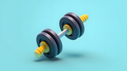 3d Vector Dumbbell, Workout gym tools, Sport equipment, Gym time concept.