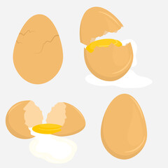 Fototapeta na wymiar set of cracked eggs