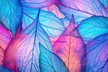 Macro leaves background texture. Generative AI