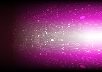 Perspective technology pink background with hi-tech digital data connection