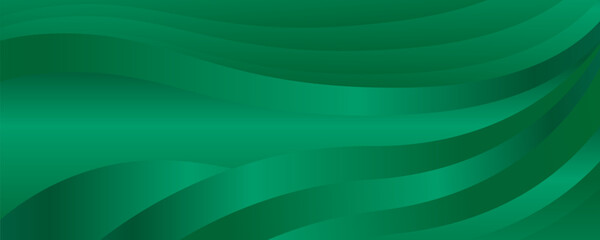 Green abstract background with curved lines. Vector illustration for your design.