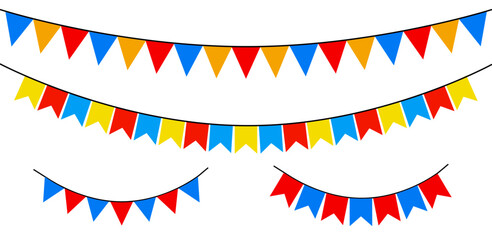 set of colorful hanging flag ribbons
