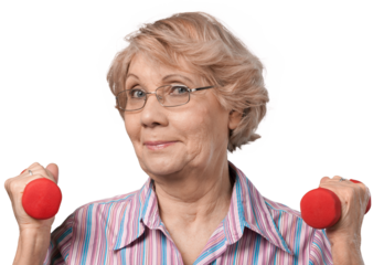 grandmother exercising