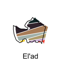 El'ad map icon vector illustration, Map is highlighted on the Israel country, illustration design template