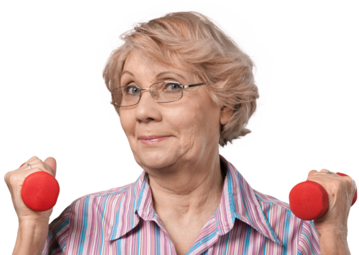 grandmother exercising