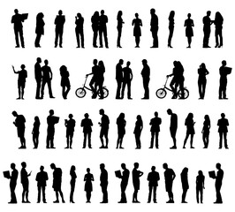 Large collection of silhouettes concept.