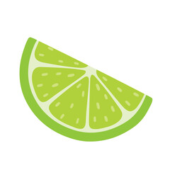 Lime Fruit Slice Icon Vector for Squash and Mojito Summer Drink Ingredients Element Illustration