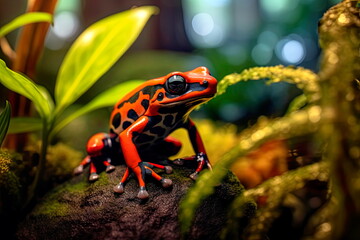 Fototapeta premium Poison Dart Frog. Generative AI