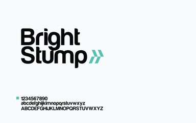 Bright Stump Alphabet abstract alphabet font. typography Creative fashion futuristic font and with numbers. vector illustration