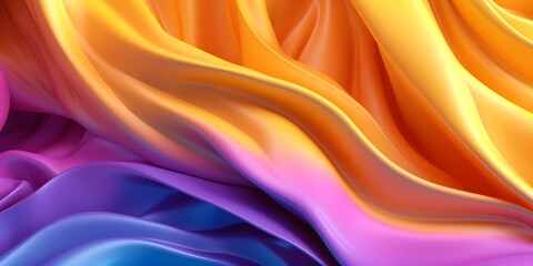 Obraz premium Vibrant Coloured Abstract Background with Flowing Curves and Textured Swirls