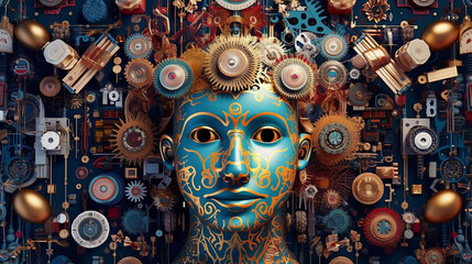 artificial intelligence concept background, created using AI generative tools