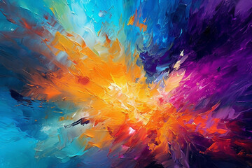 Colorful abstract oil painting, created with Generative Al technology