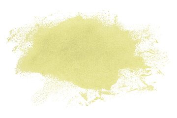 Shiny light yellow brush watercolor painting isolated on transparent background. watercolor png