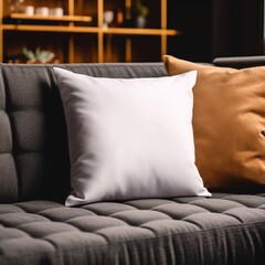 bed with pillows mock-up generative AI