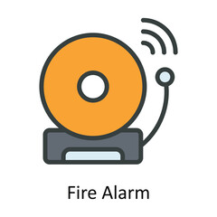 Fire Alarm Vector Fill outline Icon Design illustration. Cyber security  Symbol on White background EPS 10 File