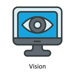 Vision Vector Fill outline Icon Design illustration. Cyber security  Symbol on White background EPS 10 File