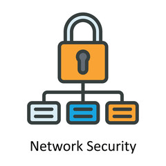 Network Security Vector Fill outline Icon Design illustration. Cyber security  Symbol on White background EPS 10 File