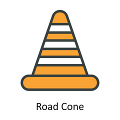 Road Cone Vector Fill outline Icon Design illustration. Cyber security  Symbol on White background EPS 10 File