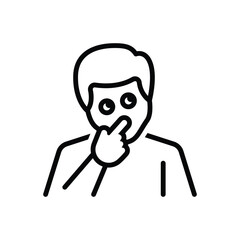 Black line icon for consider