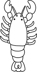 lobster hand draw