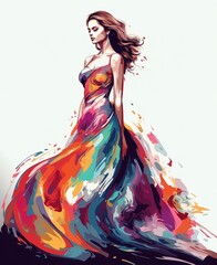 Fashion dress. Ai Generated illustration.