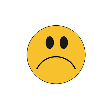 Sad icon vector. Face emoticon sign