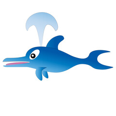 Blue dolphin illustration