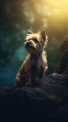 Dog with vintage background. Generative AI