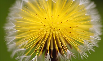 Close-up of a dandelion flower in a field on a sunny day. Creating using generative AI tools
