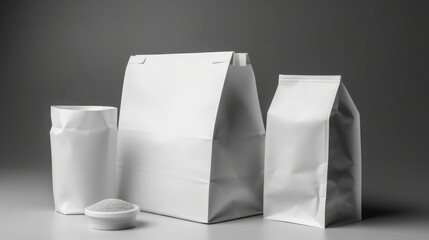  a photo of food packaging mock up on a soft colour background generative ai