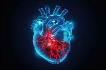 Holographic Heart in Medical Tech - AI Generated