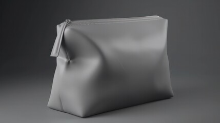 pouch package grey colour on a solid colour background generative ai