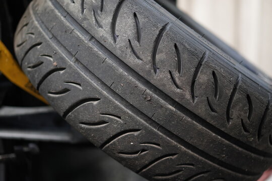 Used tire in the garage