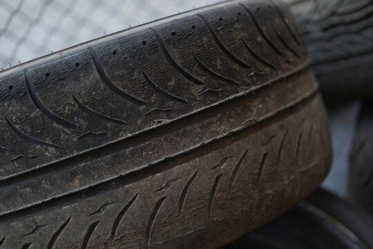Used tire in the garage