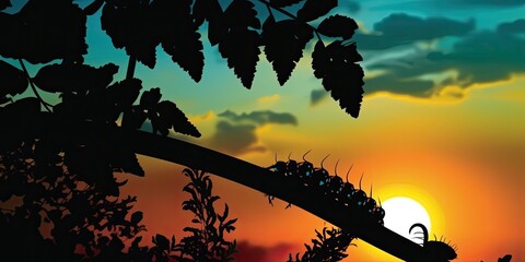 Caterpillar Reach at Sunset - AI Generated