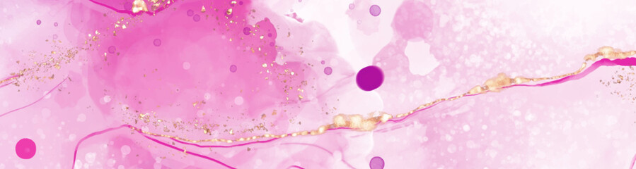 Vector pink coral banner. Hand drawn abstract paint brush stroke.