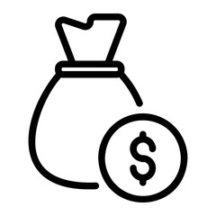 money bag line icon