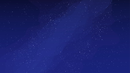 Fototapeta na wymiar Vector illustration of space starry night sky of milky way. Twinkling blinking stars on dark blue and purple galaxy universe background.