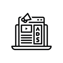 Black line icon for advertisers 