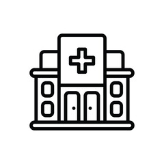 Fototapeta premium Black line icon for clinics 