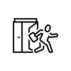 Black line icon for leave 